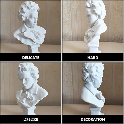 EXCEART Beethoven Buste de compositeur de musique classique en résine Figurine de collection Sculpture de portrait pour bureau maison galerie - Nail Gallerys