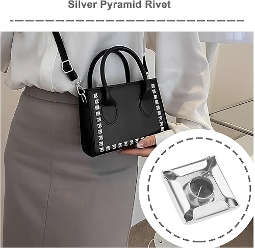 Lot de 200 rivets pyramidaux carrés pour loisirs créatifs, punk, bijoux fantaisie, accessoires de bricolage, décoration pour vêtements en cuir, chaussures, 8 x 8 mm - Nail Gallerys