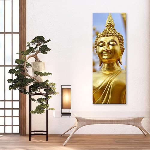 Feeby Impression sur toile Zen Orient Bouddha 60x150 cm 1 pièce Tableaux Tableau Déco Mural Image Décoration Murale Artistique Photographie Design Salon Bureau Couloir Hôtel Spa Yoga gris - Nail Gallerys