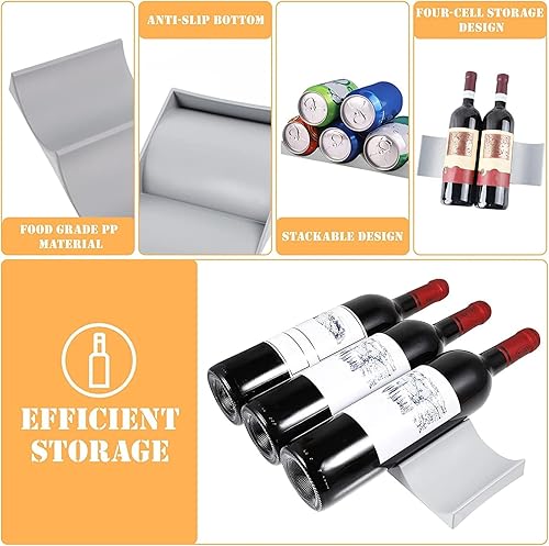 Ceeyoll 2 Pièces Range Bouteille Frigo,Porte Bouteille Vin Étagère à Vin en Plastique Jusqu’à 10 Bouteilles, Facile À Empiler Rangement Frigo Bouteille pour Cuisine Réfrigérateur Comptoir Garde-Manger - Nail Gallerys