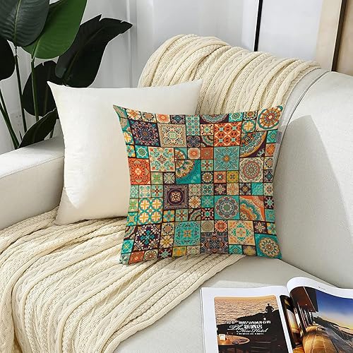 LEZUAHSH Housse de Coussin 40x40 cm,Modèle d'espace de Dessin animé pour Enfants sans Couture avec des fusées, des p,Housse Coussin Exterieur Coussin Decoratif Canape,pour canapé,Maison,Bureau - Nail Gallerys