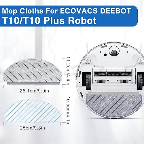 Moupaa Lot de 10 Chiffons de Rechange pour aspirateur ECOVACS DEEBOT T10/T10 Plus (5 Chiffons de Nettoyage à l'eau et 5 Chiffons Solides) - Nail Gallerys