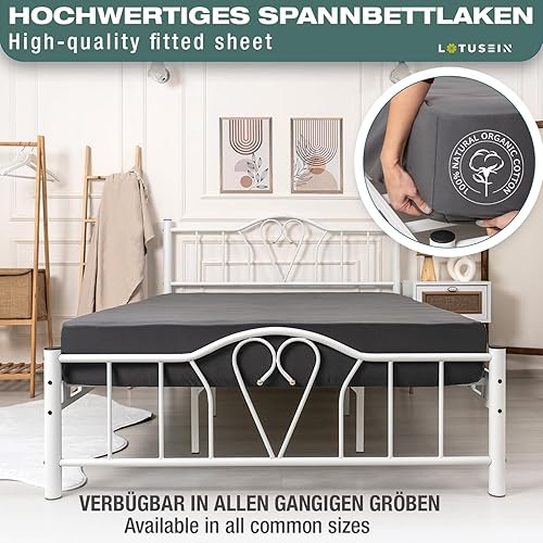 Lotusein Drap-housse 160 x 200 cm - Beige - 100 % coton - Jersey - Hauteur de matelas jusqu'à 30 cm - Certifié Öko-Tex Standard 100 - Beige - 160 x 200 cm - Nail Gallerys