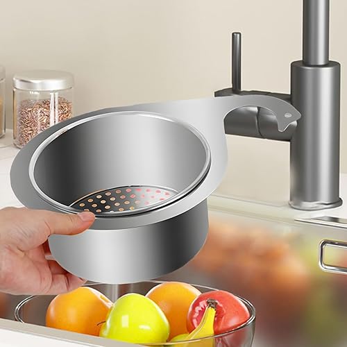 saibunratus Passoire d'évier de cuisine, panier de vidange en acier inoxydable – Multifonction Swan Égouttoir rapide pour la filtration des résidus alimentaires de cuisine - Nail Gallerys