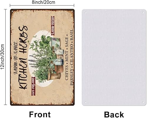 SUPERDANT Plaque Metal Vintage pour Herbes de Cuisine Plaque Decorative Metal en Métal Plantes en Pot Rétro Jardin Plaque Vintage Metal Vintage Décoration Plaque Murale Decorative Vintage Decoration - Nail Gallerys