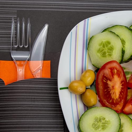 Couteaux en plastique - Couverts de fête réutilisables et robustes - Couteau en plastique réutilisable - Passe au lave-vaisselle (200) - Nail Gallerys