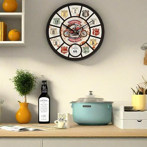 NUOVO Horloge murale vintage de 30,5 cm avec chiffres - Horloge murale rétro silencieuse pour salon, chambre à coucher, bureau, décoration d'intérieur - Nail Gallerys