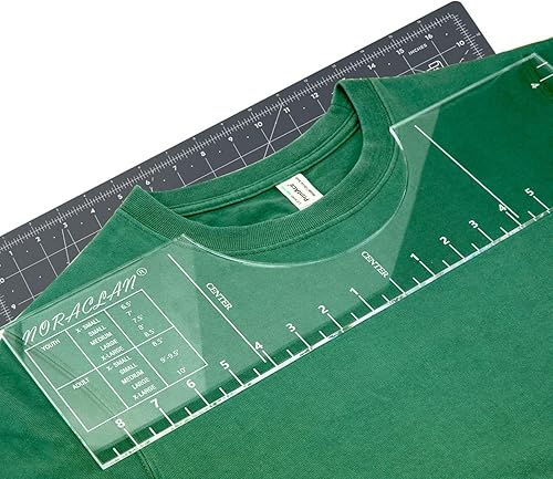Guide des règles de T-shirt - Outil d'alignement de chemise pour l'application de vinyle et de motifs de sublimation sur les chemises avec tableau des tailles intégré - Outil d'alignement HTV - Nail Gallerys