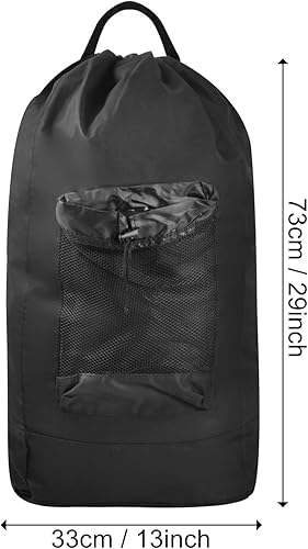 Sac à Dos à Linge, Sac à Linge Sale Voyage avec Bandoulière et Poche, Grands Sacs de Linge Pliable Noir, Sacoche à Linge Résistants aux Déchirures pour Camping Dortoir Appartements Buanderie - Nail Gallerys