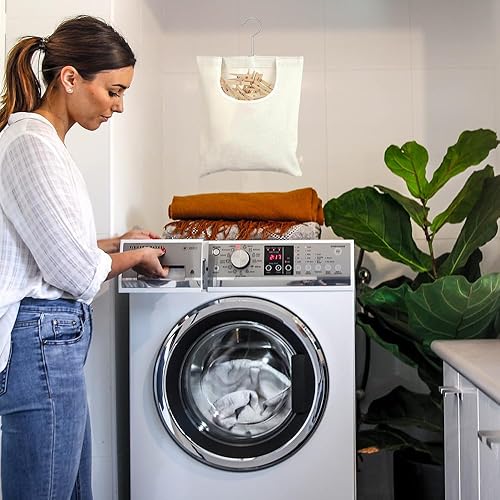 Sac à Pinces à Linge, Panier Pince à Linge a Suspendre, Sac De Rangement pour Pinces À Linge pour Jouets, Chaussette, Objets, 32 x 27cm - Nail Gallerys