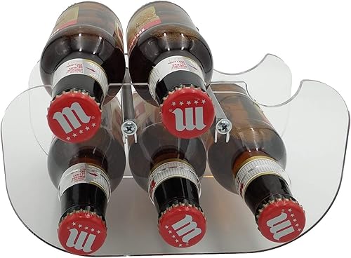Laserplast Porte-bouteilles de bière 250 ml Pour réfrigérateur en méthacrylate transparent - Capacité 6 bouteilles 1/5 - Porte-bouteilles de bière en acrylique plexiglas (1 unité) - Nail Gallerys