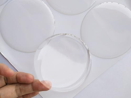 Meya Lot de 100 stickers clairs en résine cercle 2,5 cm pour pendentifs, travaux manuels, scrapbooking 3d époxy autocollant - Nail Gallerys