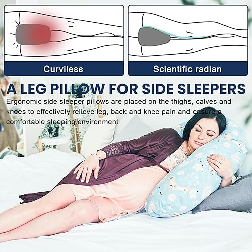 Sporgo Oreiller orthopédique avec coussin rafraîchissant : coussin de genou pour les personnes dormant sur le côté, housses amovibles, coussin de jambe en mousse à mémoire de forme coussin ergonomique - Nail Gallerys