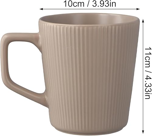 volumoon Tasses à Café, 4 PCS Grande Tasse à Cappuccino en Céramique de 500 ml avec Poignée, Grande Capacité Tasses pour Cappuccino, Tasses à Thé pour Latte, Cacao Chaud, Céréales (Blanc, Kaki) - Nail Gallerys