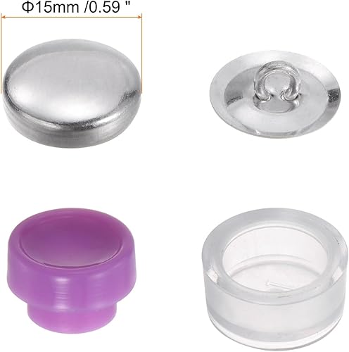 QUARKZMAN 40 Ensembles Kit de Boutons Auto-Couvrants 24L 0.6' 15mm et Dos en Fil Bouton Aluminium Recouvrir Étoffe avec 2 Outils pour Couture Décoration Intérieure - Nail Gallerys