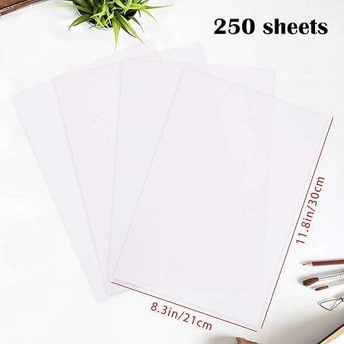 LYLIDIA 250 Feuilles de Papier Calque A4 Translucide Blanc, Papier Calque Graphite, Papier de Soie pour Auto-Impression,Dessin,Croquis d’Architecture,Calligraphie,Peinture (210x297mm) - Nail Gallerys
