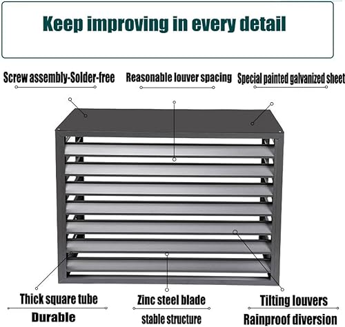 Cache Climatiseur en Aluminium, Protection De Unité Extérieur pour Pompe À Chaleur Écran Barrière D'intimité, Couvercle Anti-Poussière pour La Maison, Facile À Installer (Color : Blanc, Size : 100x7 - Nail Gallerys