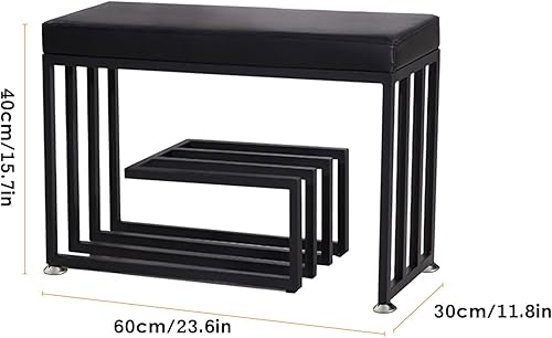 Banc à chaussures d'entrée avec siège rembourré, banc à chaussures pour entrée, banc de rangement à chaussures avec cadre en métal pour entrée intérieure, couloir, chambre à coucher, salon - Nail Gallerys