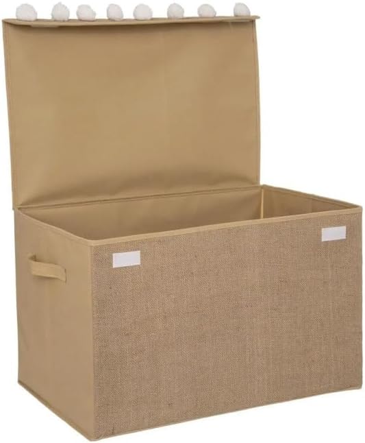 Paris Prix Atmosphera for Kids - Coffre de Rangement Enfant Pompons 57cm Marron - Nail Gallerys