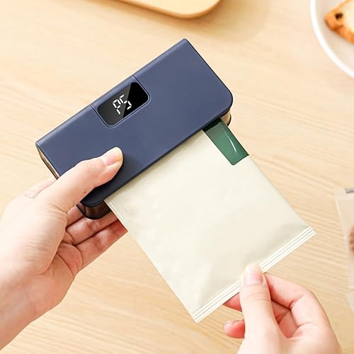 Mini Scelleur, 2 en 1 Scelleuse de Sacs Magnétique avec Cutter Caché, 6 Niveau Chaleur, Machine de Scellage Manuelle pour le Stockage de Collations Sacs en Plastique - Nail Gallerys