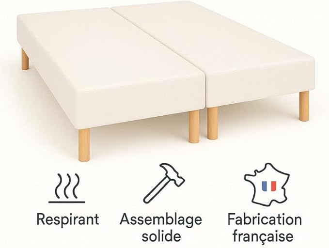 by sommiflex SOMMIER TAPISSIER Gris 80x200x2 (160x200) | Fabrication FRANÇAIS - Nail Gallerys