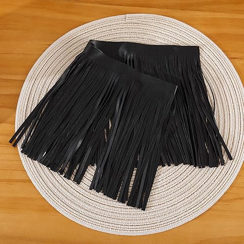 Qiantull Garniture à Franges en Cuir Noir 3 Yard 6cm Frange Coupée Garniture à Pompon en Cuir Jupe à Franges Sac à Vêtement Ruban à Franges Bande à Franges Ruban Décoratif en Cuir Pompon à Coudre Rub - Nail Gallerys