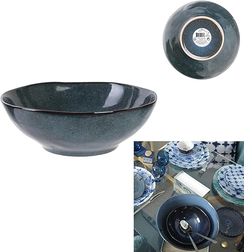 HOME DECO FACTORY Bol de gres azul de 80 cl. - Nail Gallerys