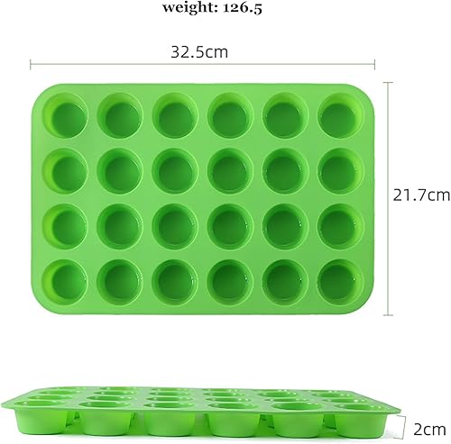 Melearch Moule Silicone Patisserie, 24 moules à Cupcakes pour la cuisson, moules à muffins en silicone antiadhésif pour Gâteaux, Tartelette, Brownies – Sans BPA et passe au lave-vaisselle - Nail Gallerys