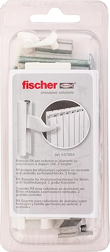 Fischer RX 537954 Étagère pour radiateurs et radiateurs en aluminium, pour mur plein et perforé, blanc - Nail Gallerys