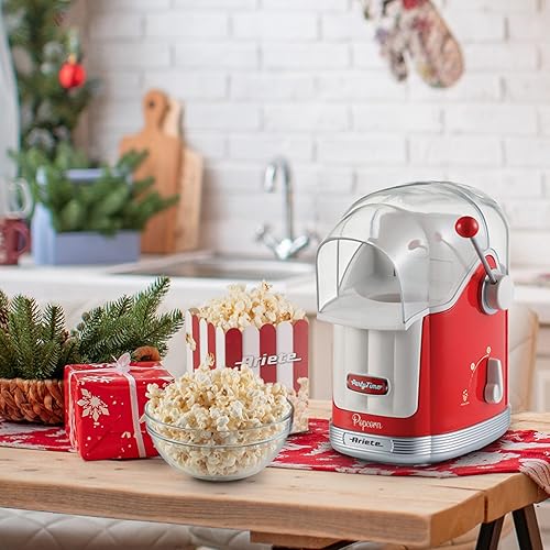Ariete 2958 Machine à Pop Corn Party Time avec poignée, 1100 watts, contenance 600 g, cuisson à air chaud et sans matière grasse, bleu clair - Nail Gallerys