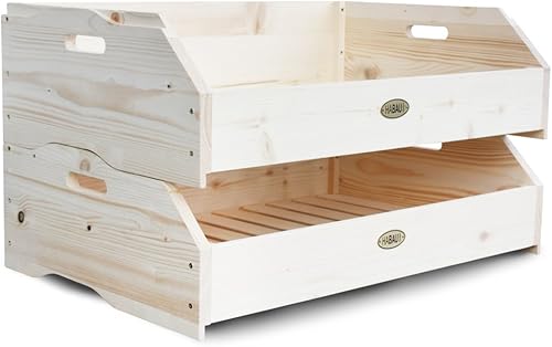 Habau 618 Boîte Empilable Bois 59 x 38 x 18 cm, Nature - Nail Gallerys