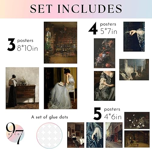 97 Decor Décoration murale victorienne gothique pour la maison – Décoration murale victorienne antique, images victoriennes sombres pour mur, portrait vintage de femmes – Décoration de chambre à - Nail Gallerys