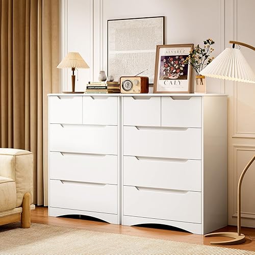 Bealife Commode 5 Tiroirs - Meuble de Rangement Spacieux en Bois - Commode Moderne pour Chambre, Couloir, Bureau et Salon - Nail Gallerys