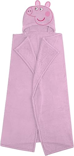Character World Couverture polaire à capuche officielle Peppa Pig | Couvre-lit super doux et chaud | Parfait pour la maison, la chambre, les soirées pyjama et le camping | Taille 100 x 120 cm - Nail Gallerys