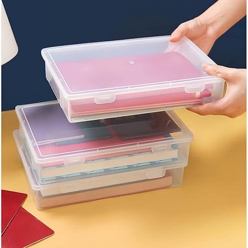 MHwan Boite Transparente, 4 Pièces Petite Boite de Rangement Empilables, Robustes et Durables, Sans BPA, pour Fournitures de Bureau, Loisirs Créatifs, Pièces Détachées, Photos (23 x 17 x 5 cm) - Nail Gallerys