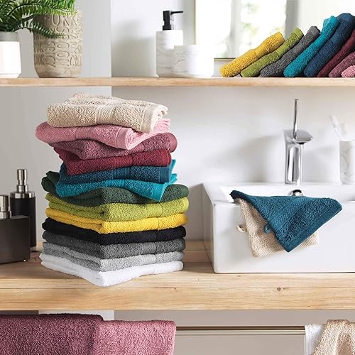 Douceur d'Intérieur, 2 Gants de Toilette (15 x 21 cm) Colors Anthracite, Eponge Unie - Nail Gallerys