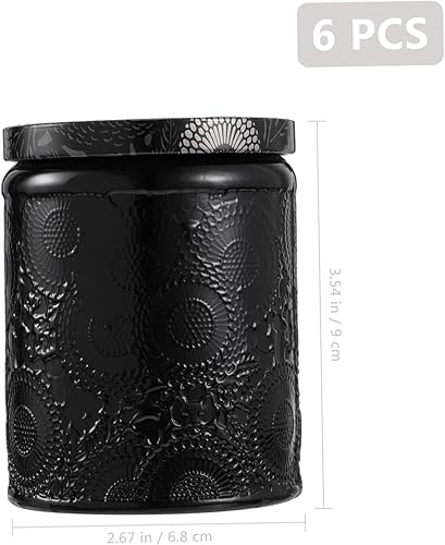 Lurrose 6 Pièces tasse de bougie bougies pot rangement bocaux verre pot en verre teinté photophores bocaux Mason à large ouverture bougeoir bougie peut pot de bougie en verre Un verre - Nail Gallerys