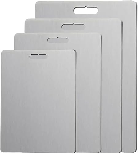 Planche à découper multifonction en acier inoxydable, parfaitement adaptée pour trancher la viande et les légumes en dés dans n'importe quelle cuisine (39 x 28 cm) - Nail Gallerys