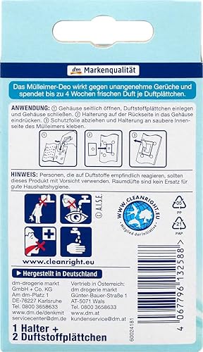 Lot de 2 désodorisants pour poubelle Fraîcheur Brise fraîche pour 4 semaines - Nail Gallerys