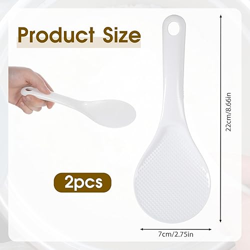 Lot de 2 spatules à riz en plastique blanc anti-adhésives résistantes à la chaleur 22 cm - Nail Gallerys