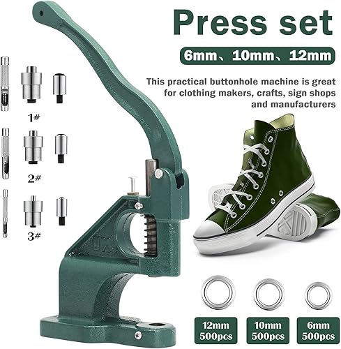 Machine à boutonnière manuelle - Outil de perforation à œillets pour tailleurs avec 3 matrices et 1500 œillets, 1500 boutonnières - Nail Gallerys