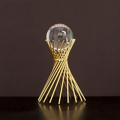 Hosoncovy Boule de Cristal, en métal, Transparente, avec Support en métal, Objet d'ameublement, décoration d'intérieur (X Support) - Nail Gallerys
