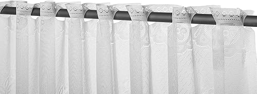 Elbersdrucke Rideau Bistrot 1129 Blanc Semi-Transparent 60 x 160 cm Rideau Court pour Salon Chambre Couloir 501239 - Nail Gallerys