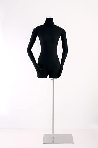 Euroton HR Lady Mannequin Buste mannequin avec bras flexible noir - Nail Gallerys