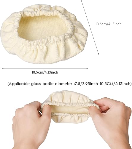 Pumwoy 6 Pièces Couvercles en Tissu pour Pots de Fermentation, Couvercle de Fermentation de Pain, Couvre-Pots En Tissu Élastique Couvercle de Levain pour Bouche de Pot de 7.5 à 10.5cm - Nail Gallerys