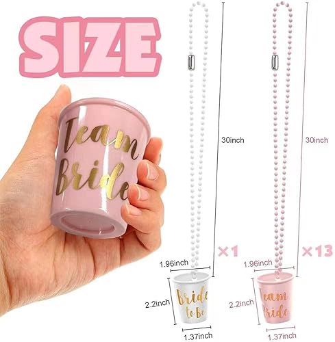 Lot de 14 verres à liqueur avec chaîne - À porter autour du cou - Pour enterrement de vie de jeune fille - Pour enterrement de vie de jeune fille - Pour enterrement de vie de jeune fille - Nail Gallerys