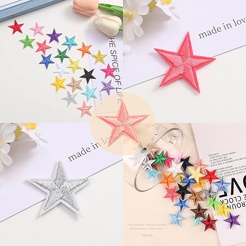 33 Pièces Ecusson Thermocollant Adulte Etoile,Patch Thermocollant Etoile Noire,Transfert Textile Thermocollant Stitch,Multicoloreauto-Adhésif Pour Vêtements, Chapeaux, Jeans, T-Shirt, Sac à Dos Diy - Nail Gallerys