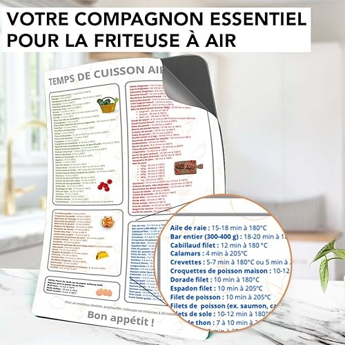 Temps de cuisson Air Fryer en français magnétique accessoires pour friteuse à air chaud aimenté - Nail Gallerys