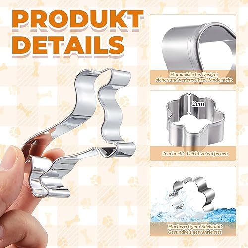 Yaryang Lot de 3 Emporte-Pièces Chien Emporte-Pièces en Acier Inoxydable Cadeaux Teckel Emporte-Pièce Chien pour Pâtisserie pour Chiens(Teckel, Griffes de Chien, Os) - Nail Gallerys