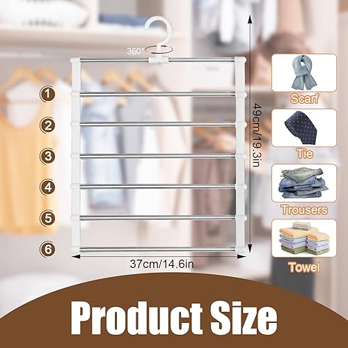 3 Pièces Cintre Pantalon Pliable, Cintre Gain De Place pour Armoire, 6 en 1 Cintre Pantalon, Cintre en Acier Inoxydable Convient Multifonctionnel Échelle pour Les Écharpes, Jeans, Vêtements, Serviette - Nail Gallerys